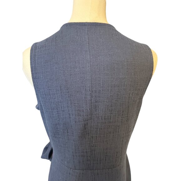 2/$30 Madewell Small Texture & Thread Navy Sleeveless Dress Tie Waist - Picture 9 of 15